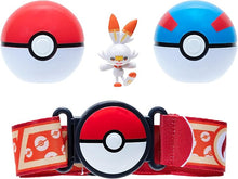 Load image into Gallery viewer, Pokemon Clip n Go Pokeball Belt Set - Scorbunny
