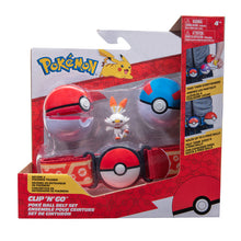 Load image into Gallery viewer, Pokemon Clip n Go Pokeball Belt Set - Scorbunny
