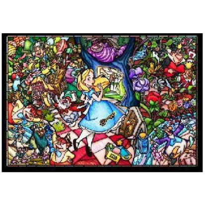 Disney Alice in Wonderland Stained Glass Puzzle 500PC Jigsaw Puzzle